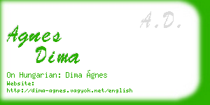 agnes dima business card